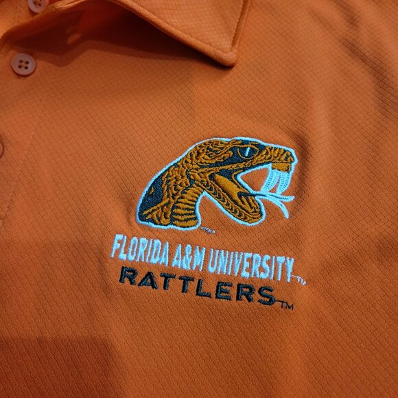 Champion FAMU Florida  A&M University FAM Orange Polo Snake Logo Shirt Alumni - Picture 2 of 10